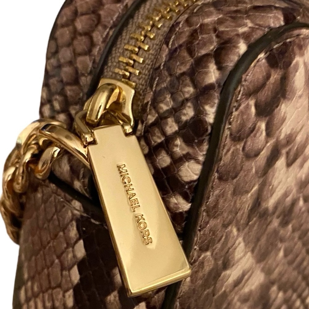 Michael Kors Animal Print Python Brown Black Tan … - image 3